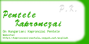 pentele kapronczai business card